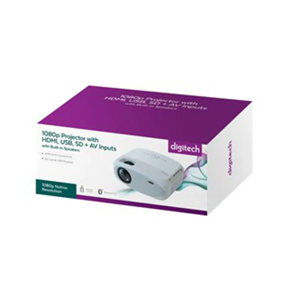 1080P Projector With Hdmi, Usb, Sd   Av Inputs With Built-In Speakers AP4014
