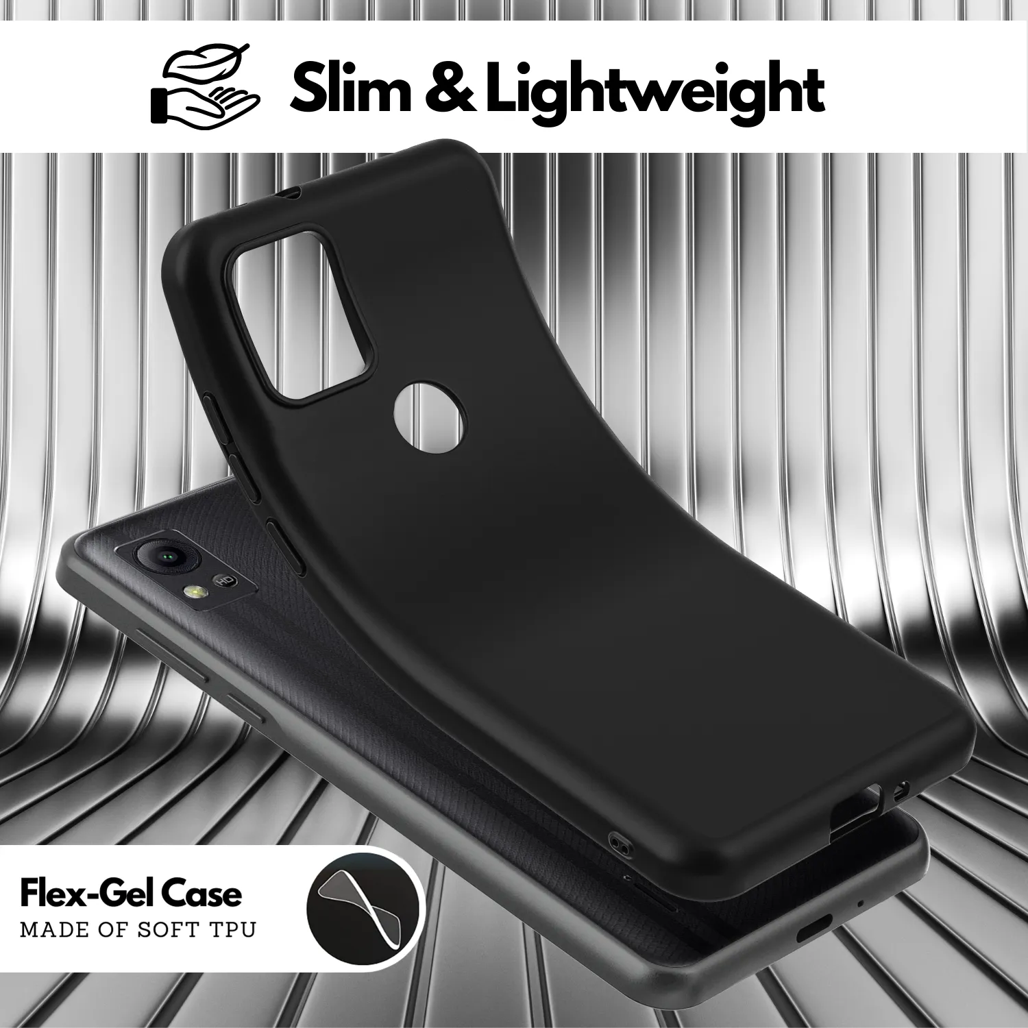 2 Screen Protectors   Case for Cricket Icon 5 (SL112C) - Matte Black