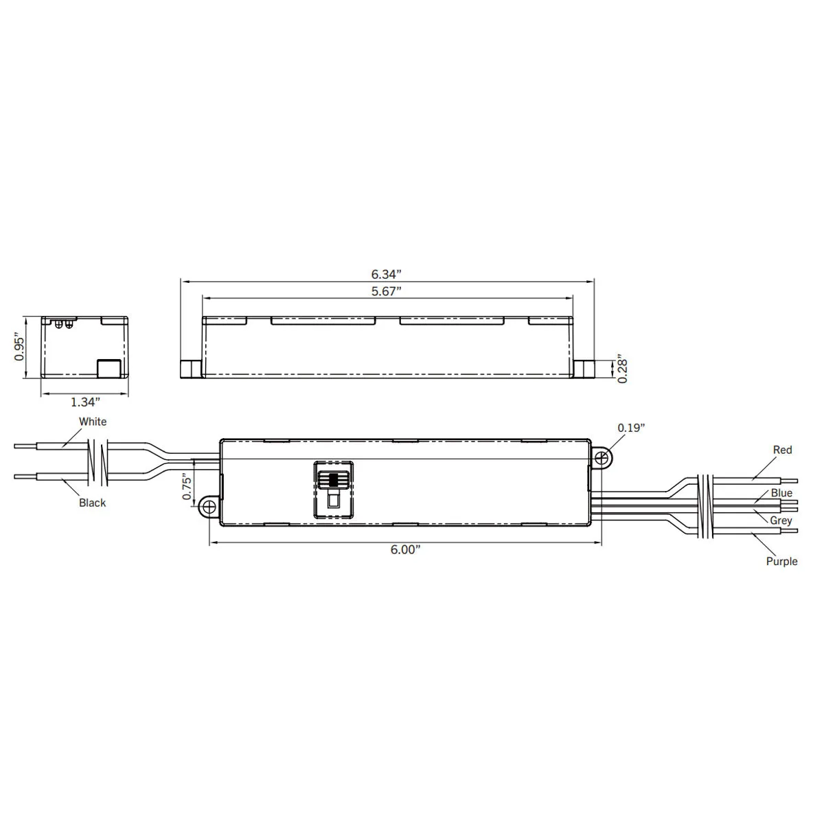 25 Watts LED Driver, Selectable Current 300-450mA, 0-10V Dimming, 120-277V