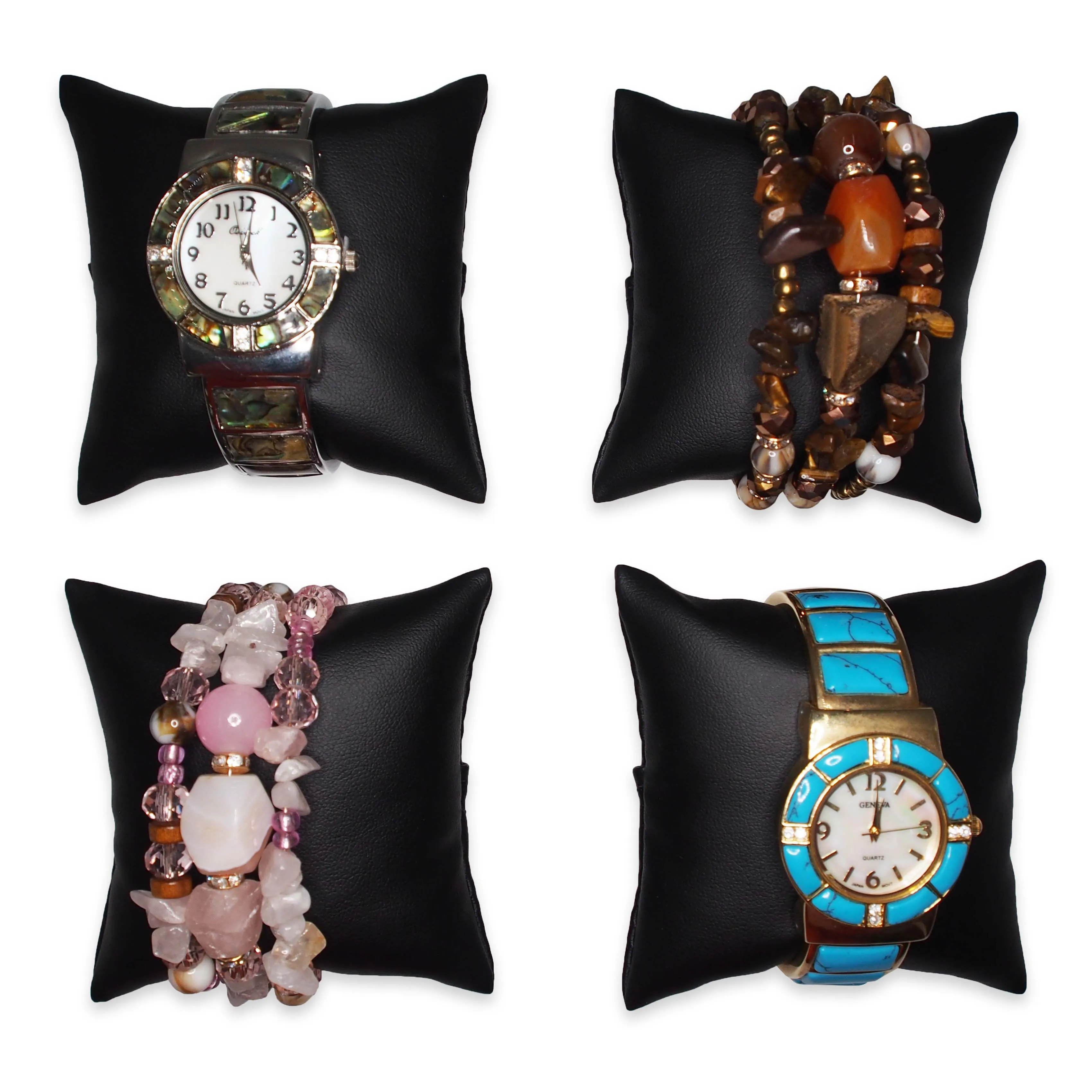 3" Black Leatherette Pillow Displays