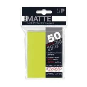 50ct Pro-Matte Bright Yellow Standard Deck Protectors