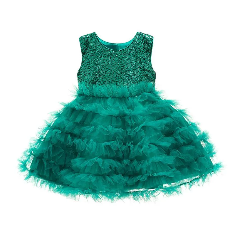 68010 Bos2028 Outong Yoliyolei 6-24-months Summer Pink NewBorn Layered Baby Formal Flower Girl Dress Kid Party Princess Birthday Children DressGirl Dress Kid Sequined Birthday Dress newborn Baby Party Princess dresses Ball Gown
