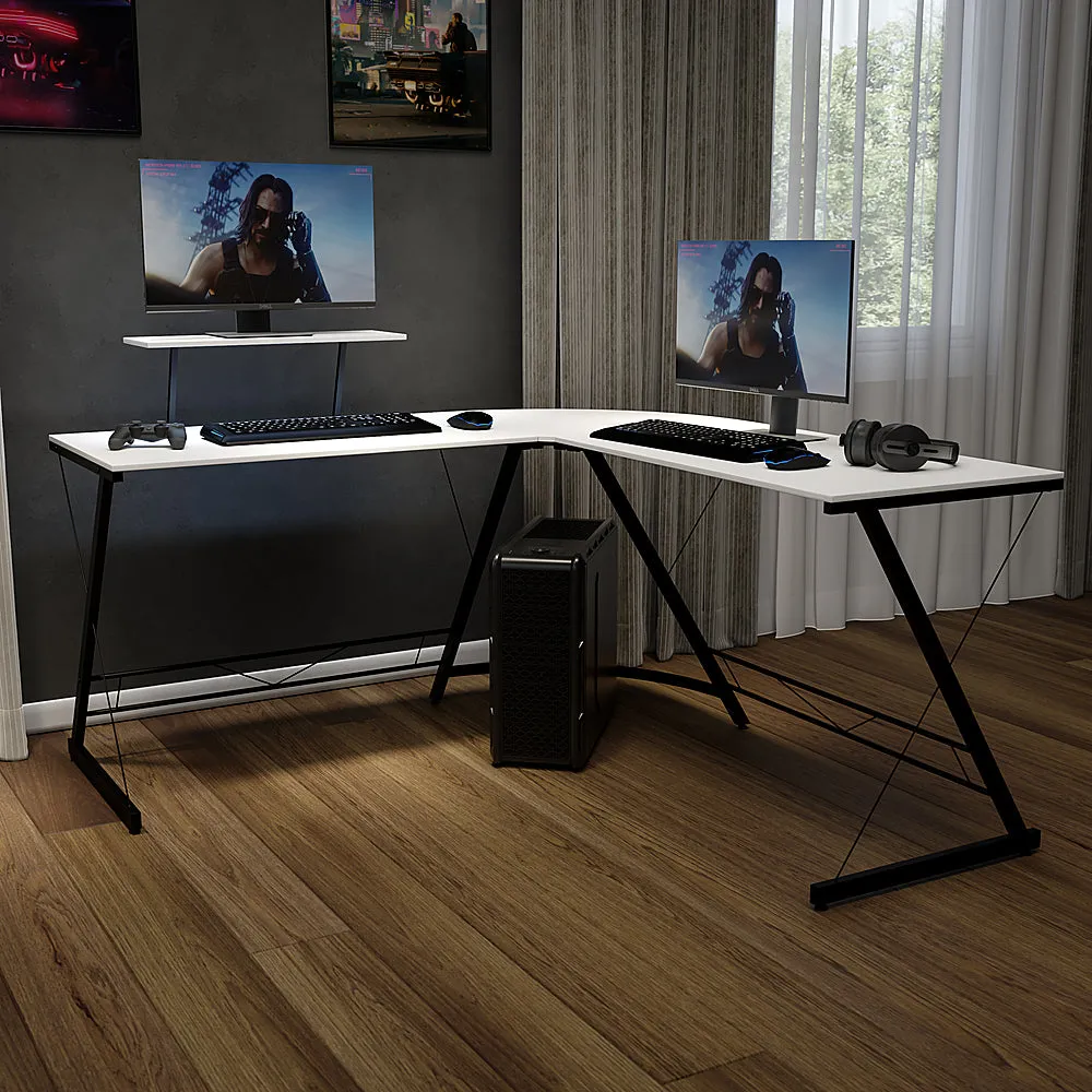 Alamont Home - Ginny L Contemporary Laminate  Home Office Desk - White/Black