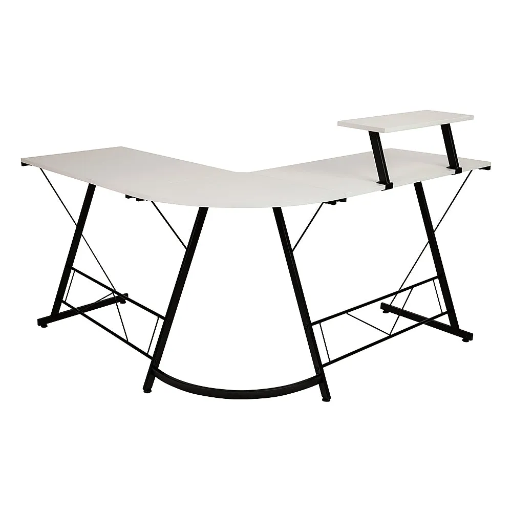 Alamont Home - Ginny L Contemporary Laminate  Home Office Desk - White/Black