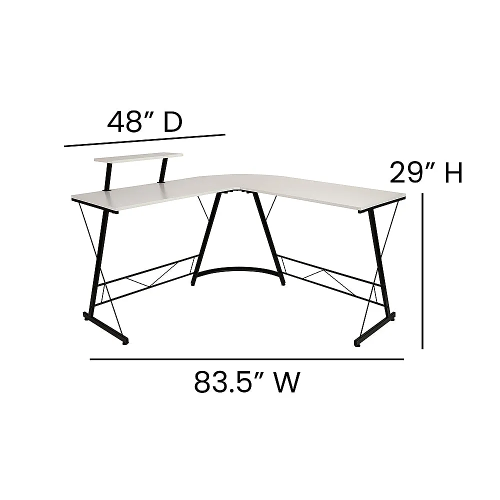 Alamont Home - Ginny L Contemporary Laminate  Home Office Desk - White/Black