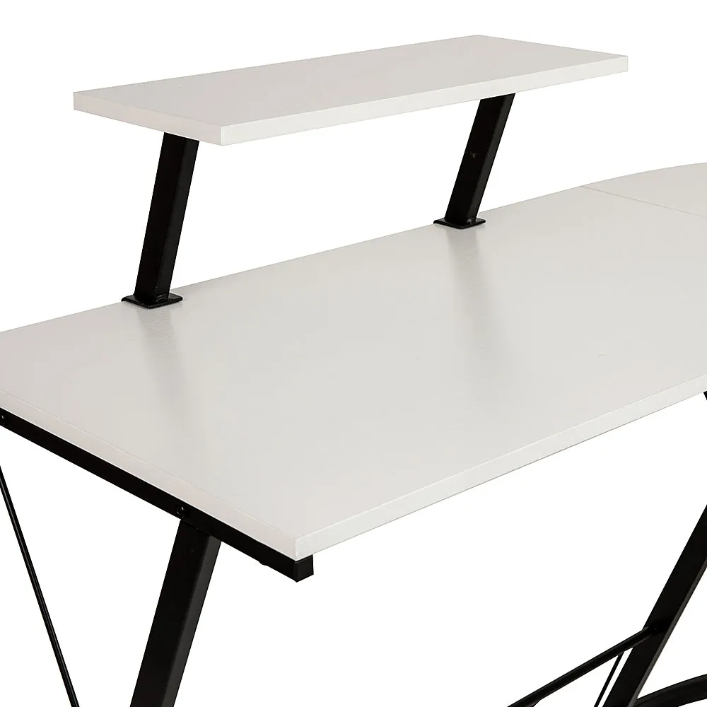 Alamont Home - Ginny L Contemporary Laminate  Home Office Desk - White/Black