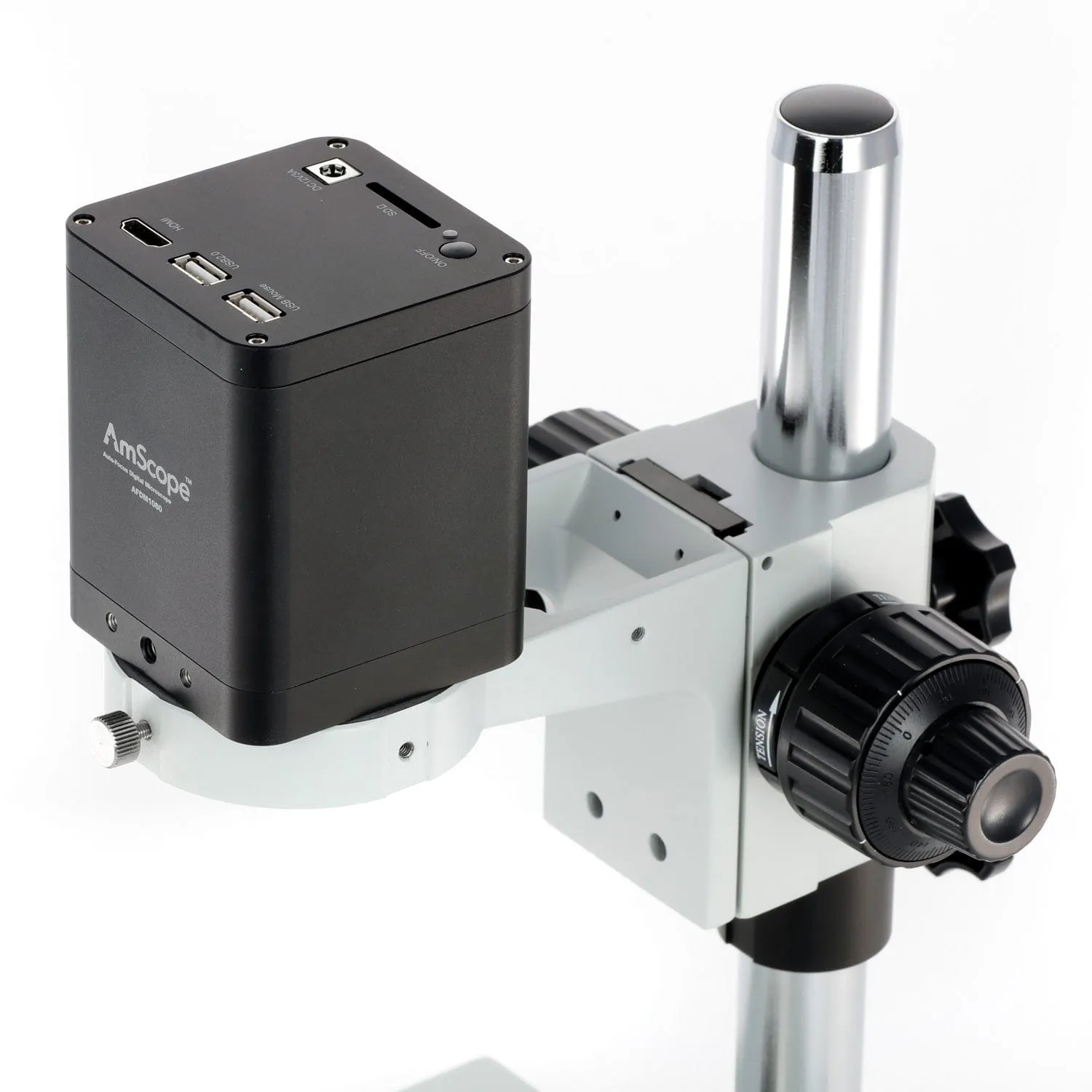 AmScope AF Series 1080p Auto-Focus Video Inspection Microscope with Motorized Zoom   Table Stand
