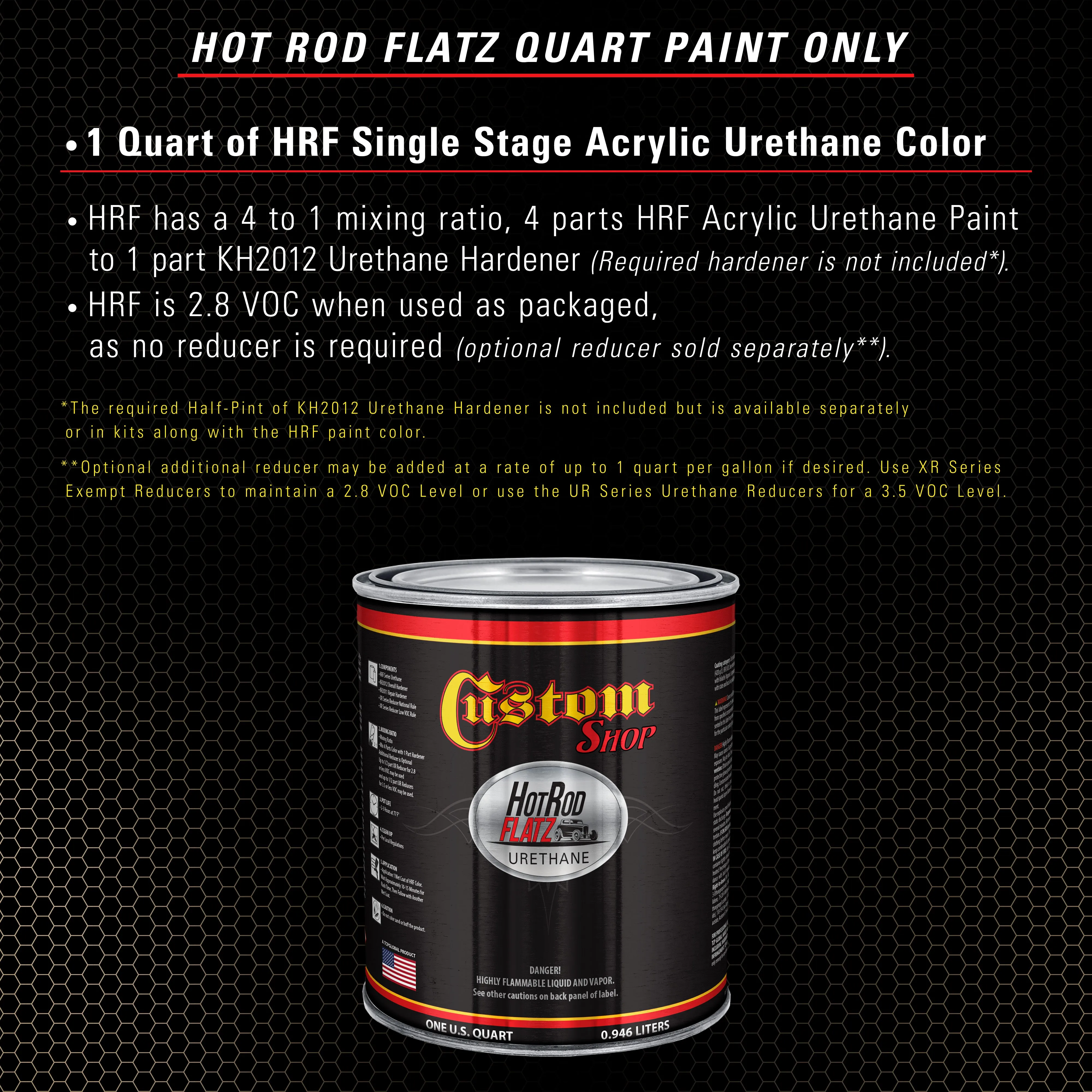 Arizona Bronze Metallic - Hot Rod Flatz Flat Matte Satin Urethane Auto Paint - Paint Quart Only - Professional Low Sheen Automotive, Car Truck Coating, 4:1 Mix Ratio