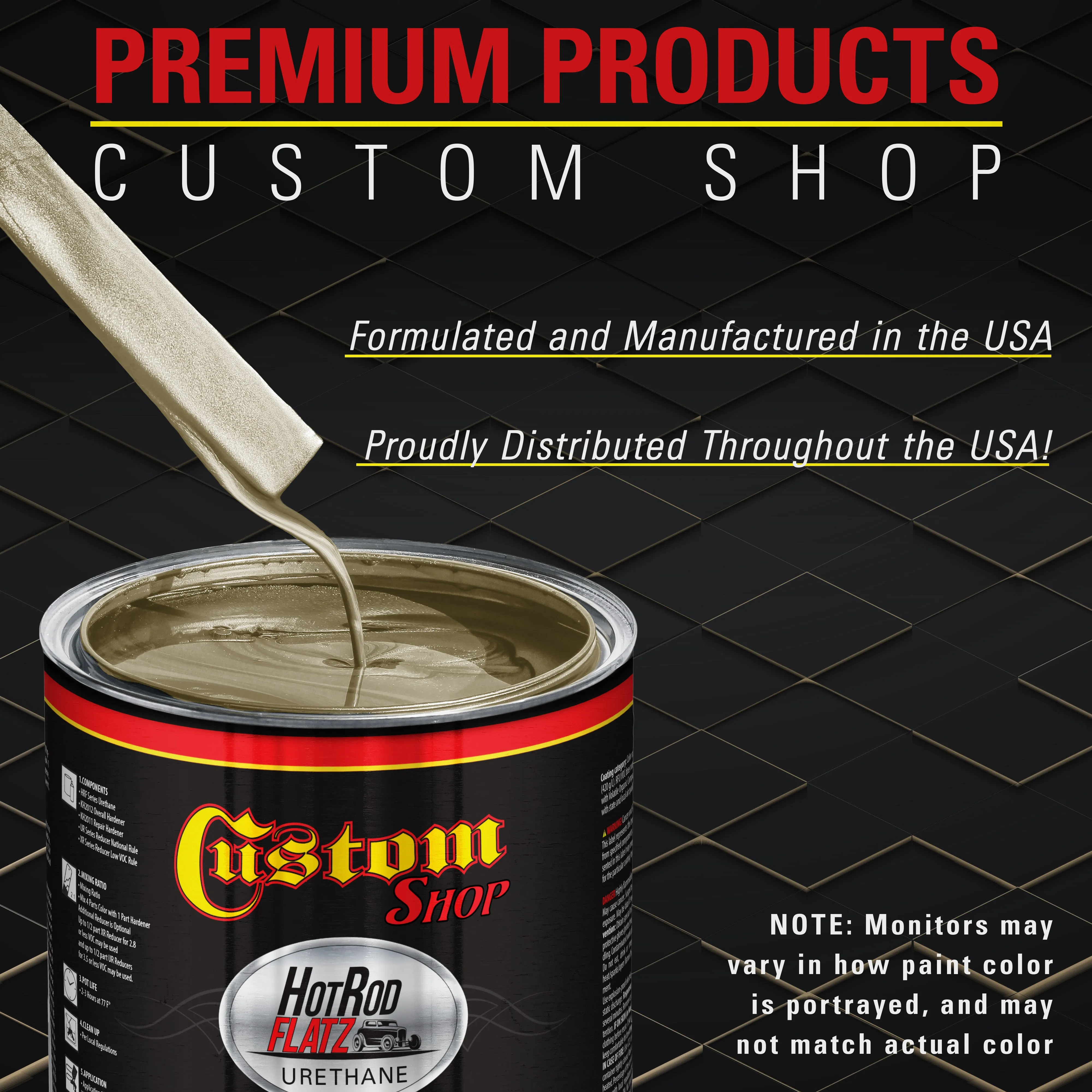 Arizona Bronze Metallic - Hot Rod Flatz Flat Matte Satin Urethane Auto Paint - Paint Quart Only - Professional Low Sheen Automotive, Car Truck Coating, 4:1 Mix Ratio