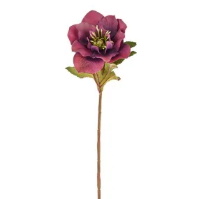 Artificial 49cm Purple Hellebore Flower Stem