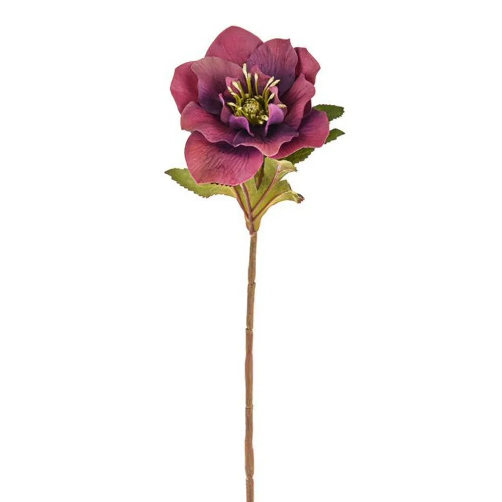 Artificial 49cm Purple Hellebore Flower Stem
