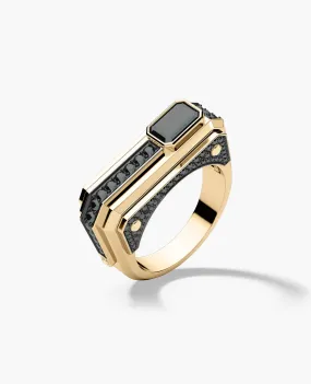 ARTURO Gold Signet Ring with 2.30ct Black Diamonds