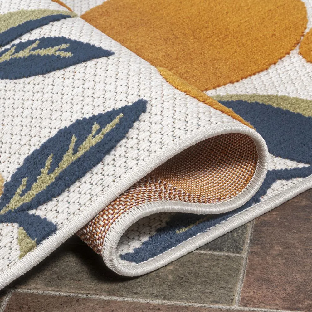 Audrey bold Lemon High-low Indoor/outdoor Area Rug