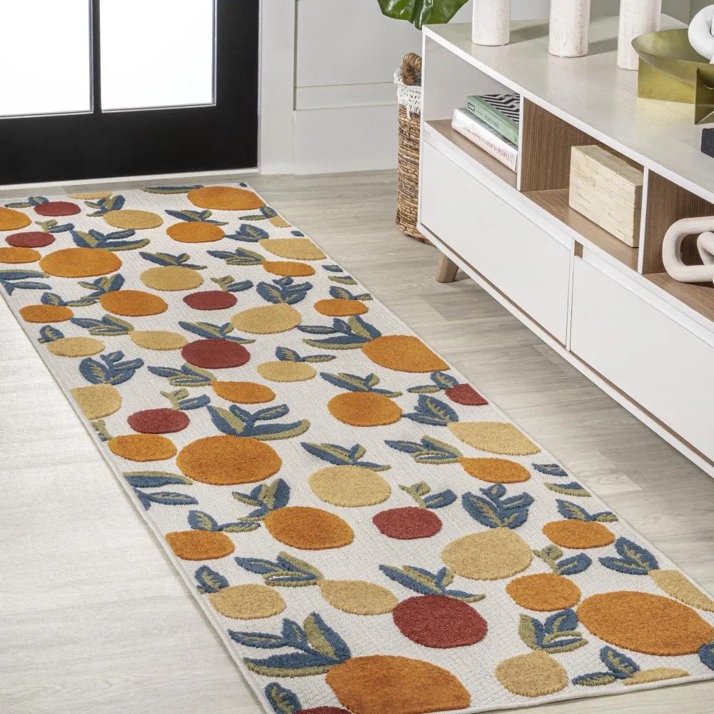 Audrey bold Lemon High-low Indoor/outdoor Area Rug