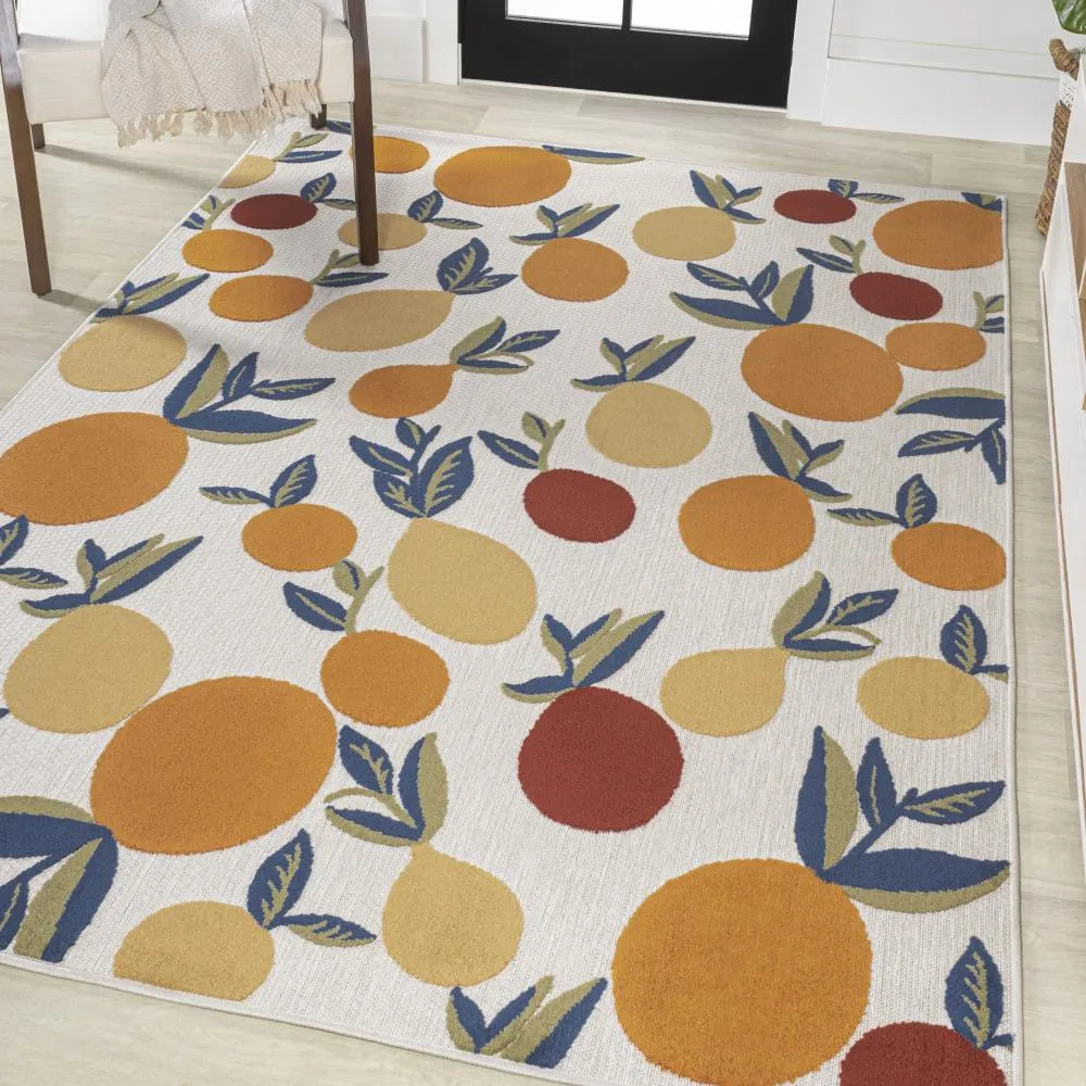 Audrey bold Lemon High-low Indoor/outdoor Area Rug