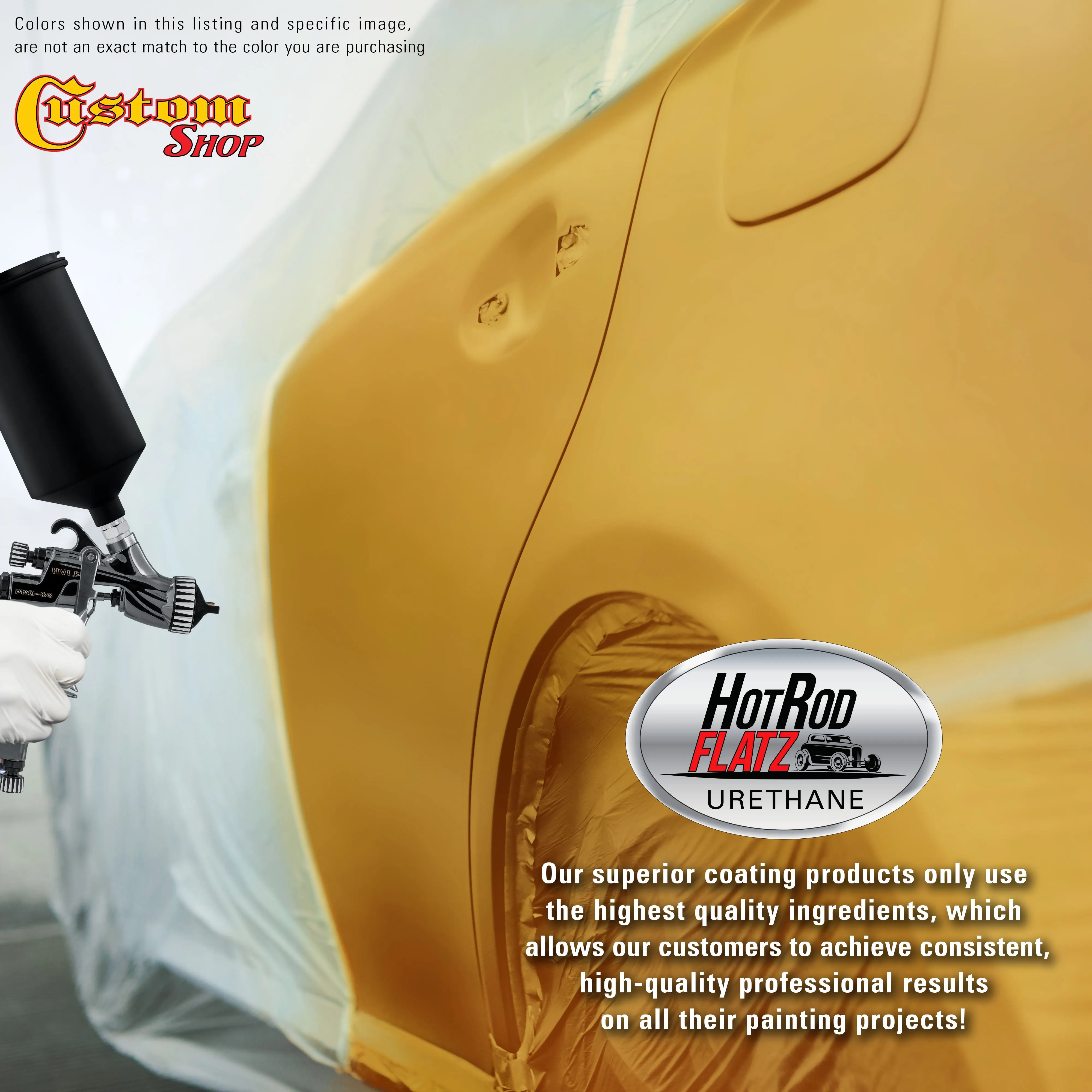 Autumn Gold Metallic - Hot Rod Flatz Flat Matte Satin Urethane Auto Paint - Paint Gallon Only - Professional Low Sheen Automotive, Car Truck Coating, 4:1 Mix Ratio