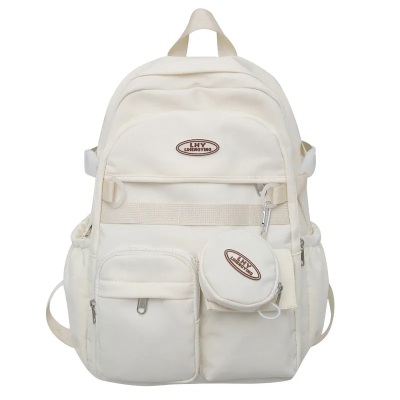 Back to school Secondary School Students Shoulder Backpack Fashion Casual Large Capacity Nylon Waterproof Travel Backpack Student Schoolbag