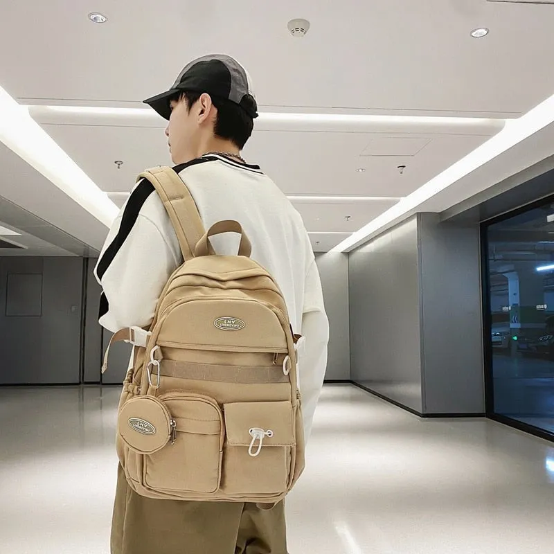 Back to school Secondary School Students Shoulder Backpack Fashion Casual Large Capacity Nylon Waterproof Travel Backpack Student Schoolbag