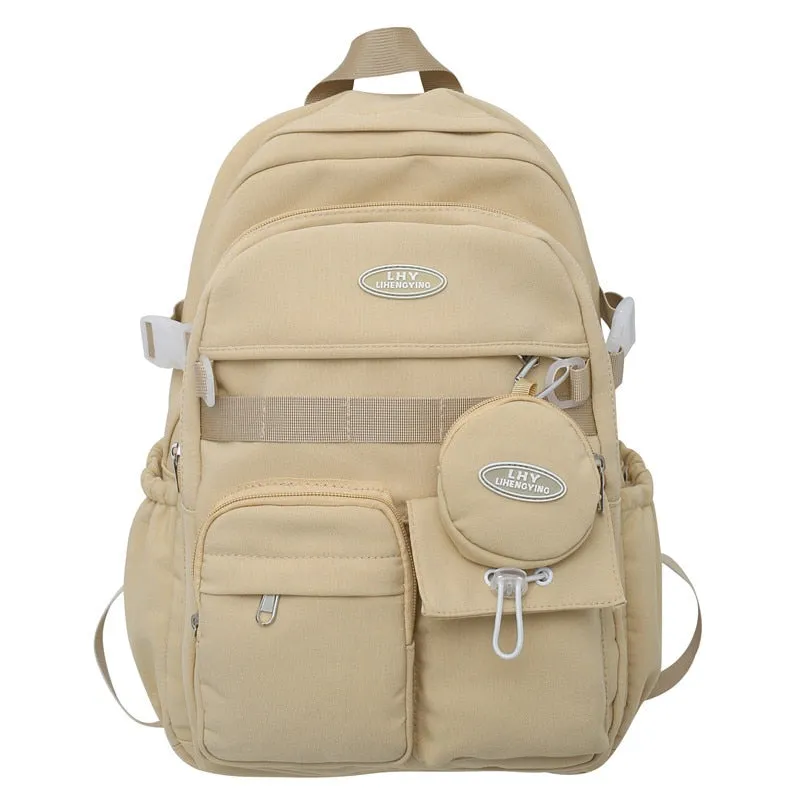 Back to school Secondary School Students Shoulder Backpack Fashion Casual Large Capacity Nylon Waterproof Travel Backpack Student Schoolbag