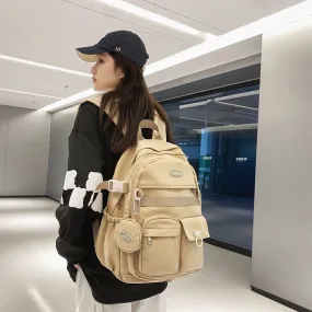 Back to school Secondary School Students Shoulder Backpack Fashion Casual Large Capacity Nylon Waterproof Travel Backpack Student Schoolbag
