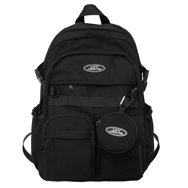 Back to school Secondary School Students Shoulder Backpack Fashion Casual Large Capacity Nylon Waterproof Travel Backpack Student Schoolbag