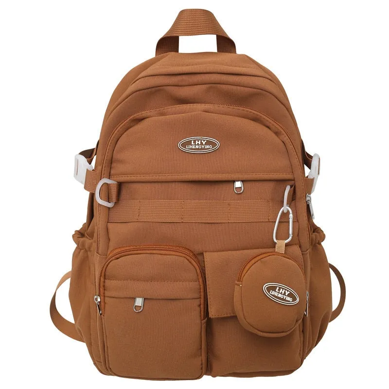 Back to school Secondary School Students Shoulder Backpack Fashion Casual Large Capacity Nylon Waterproof Travel Backpack Student Schoolbag