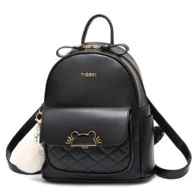 Back to school Women PU Double Shoulder Backpack Korean Fashion Casual Cute Mini Backpack Travel Backpack School Backpack for College Students
