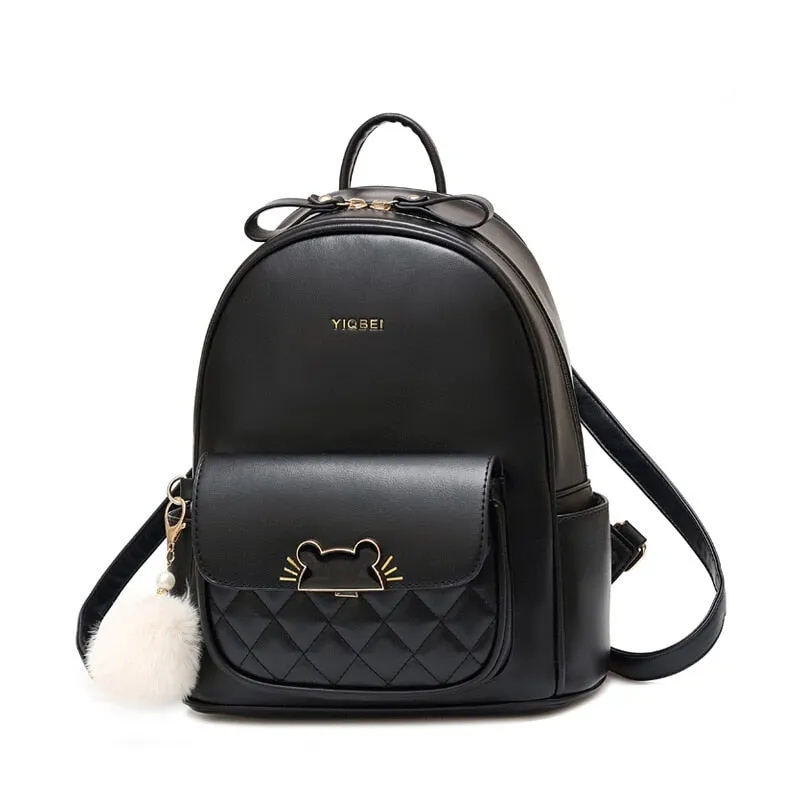 Back to school Women PU Double Shoulder Backpack Korean Fashion Casual Cute Mini Backpack Travel Backpack School Backpack for College Students