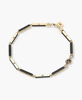 BAR CHAIN Bracelet with Black Diamonds