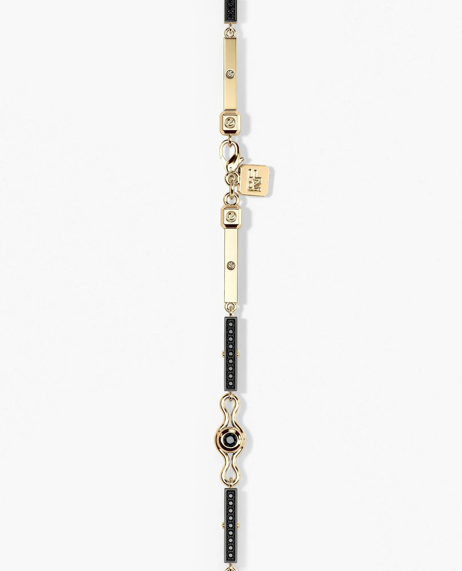 BAR CHAIN Bracelet with Black Diamonds