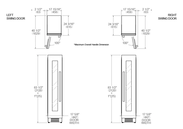 Bertazzoni 18 inch Left Door Built-in Freezer With Automatic Ice Maker REF18FCIPIXL/23