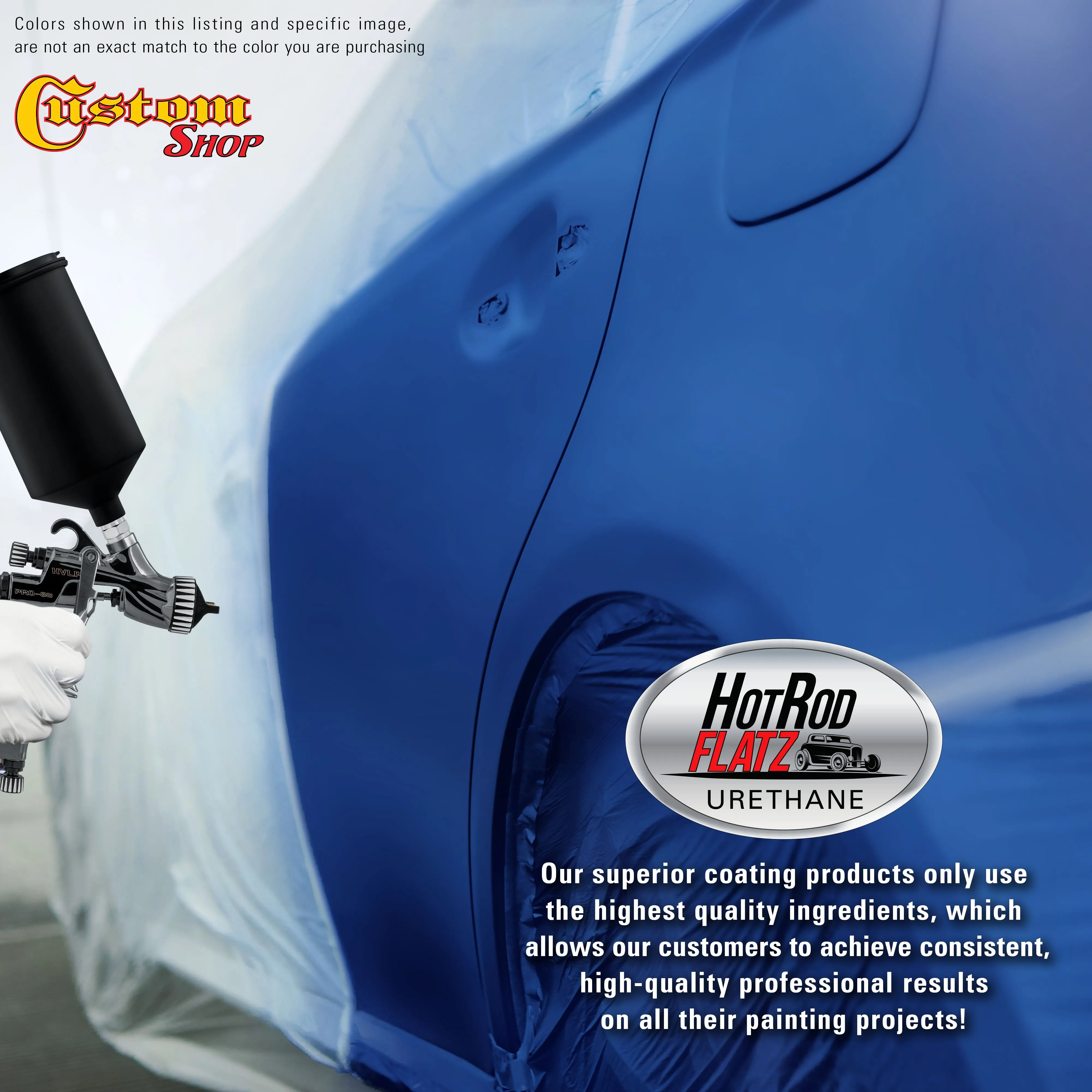 Blue Pearl - Hot Rod Flatz Flat Matte Satin Urethane Auto Paint - Paint Gallon Only - Professional Low Sheen Automotive, Car Truck Coating, 4:1 Mix Ratio