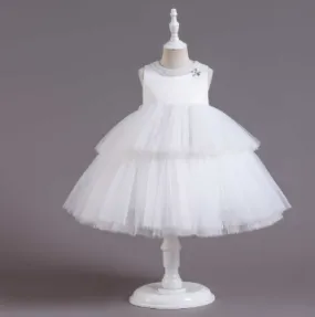C325 Outong Yoliyolei Flower White Party Girl Dress Tutu Ball Gown Evening Dress for Baby Kids
