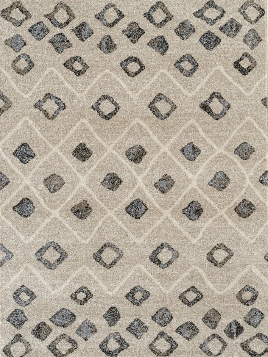 Caribe Modern Beige Power-Loomed Rug 3'5"x5'6"