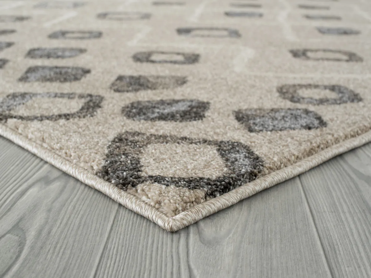 Caribe Modern Beige Power-Loomed Rug 7'10"x10'