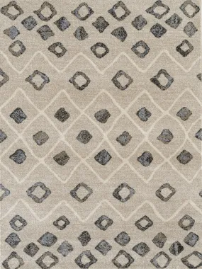 Caribe Modern Beige Power-Loomed Rug 7'10"x10'