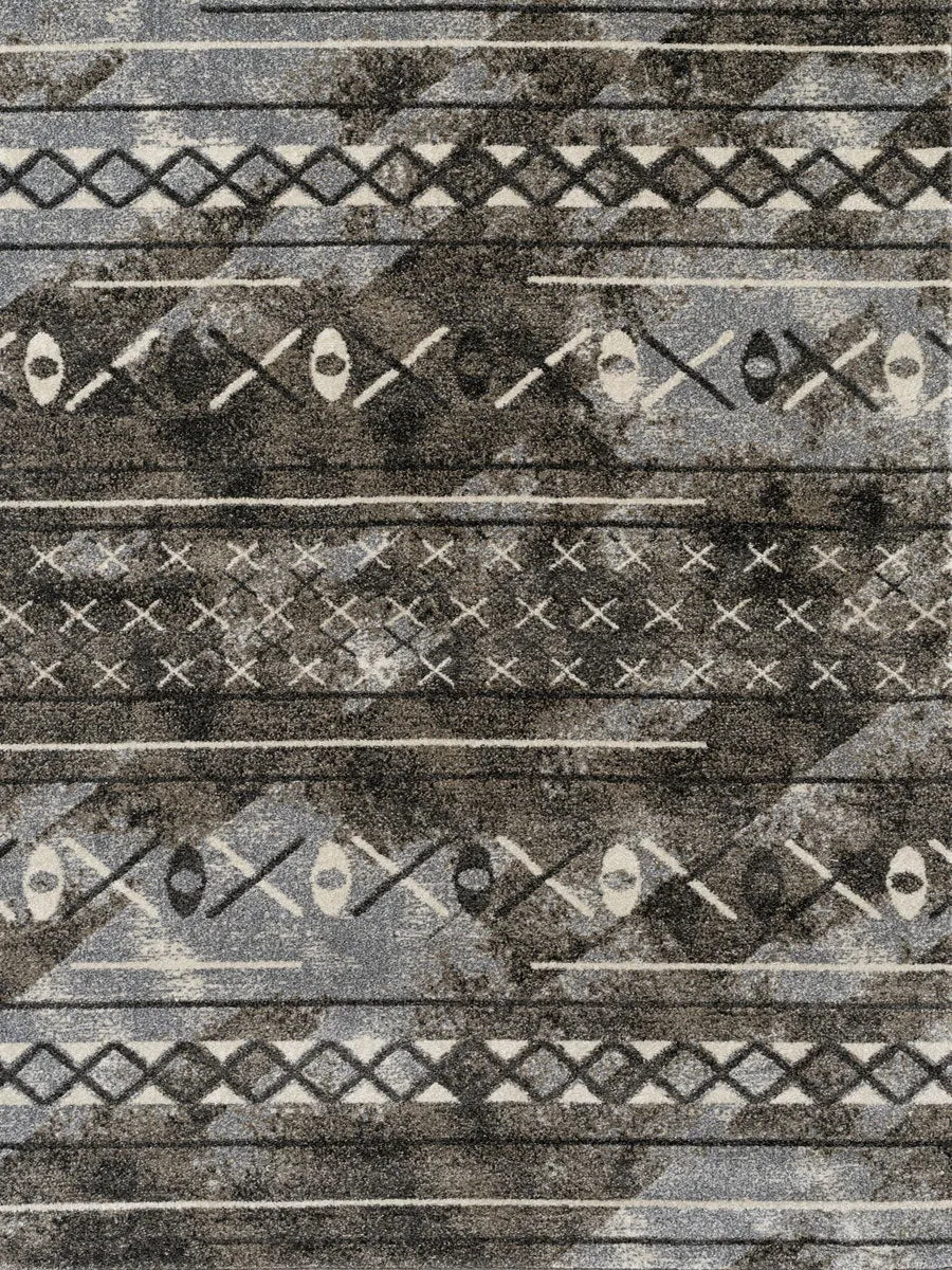 Caribe Modern Brown Power-Loomed Rug 5'x7'9"