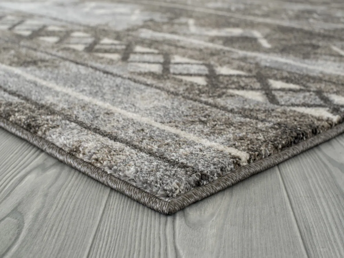 Caribe Modern Brown Power-Loomed Rug 5'x7'9"