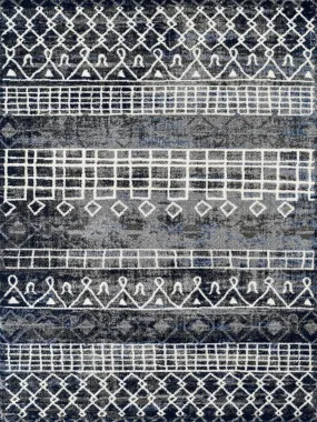 Caribe Modern Charcoal Power-Loomed Rug 7'10"x10'
