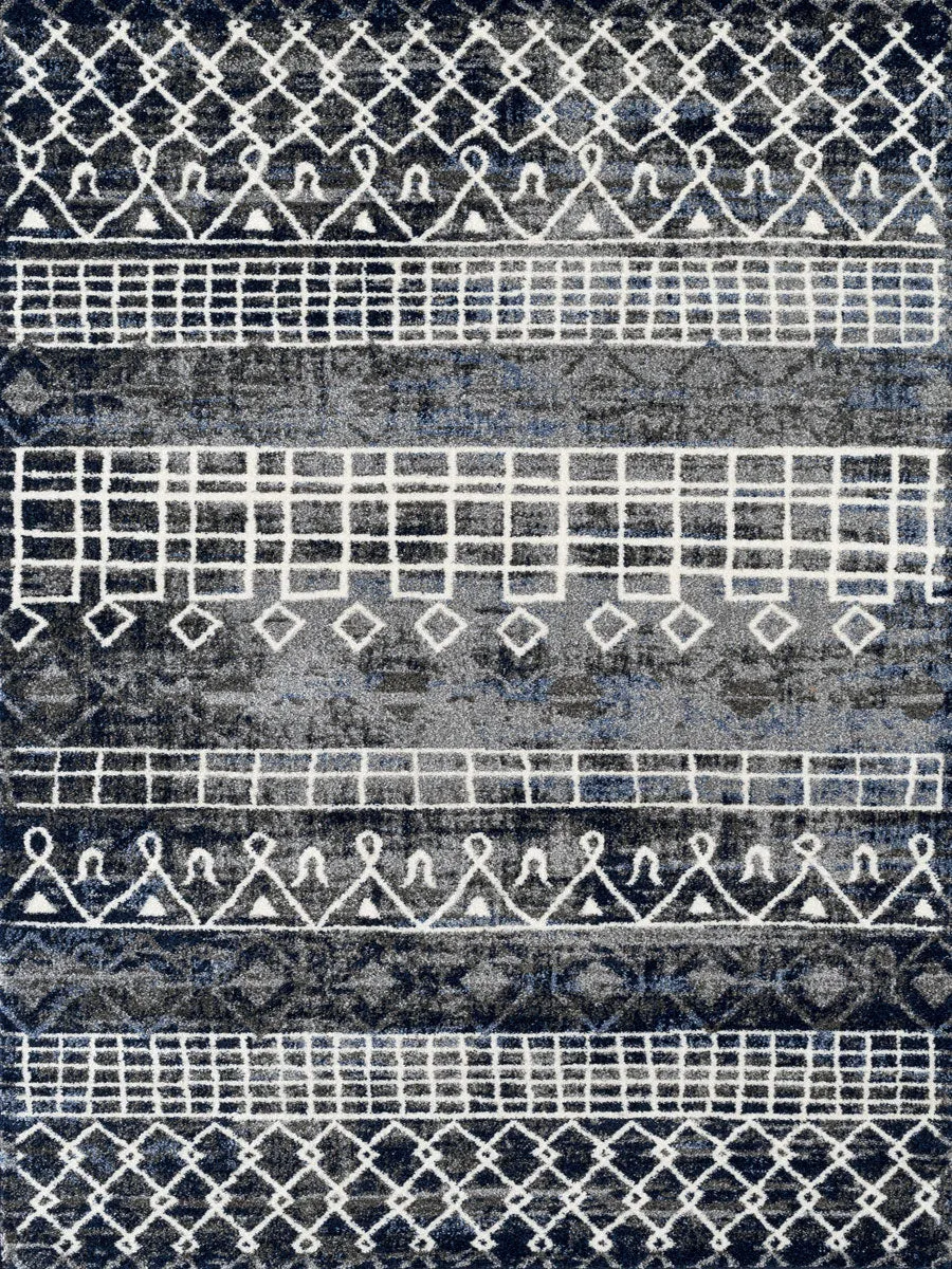 Caribe Modern Charcoal Power-Loomed Rug 7'10"x10'