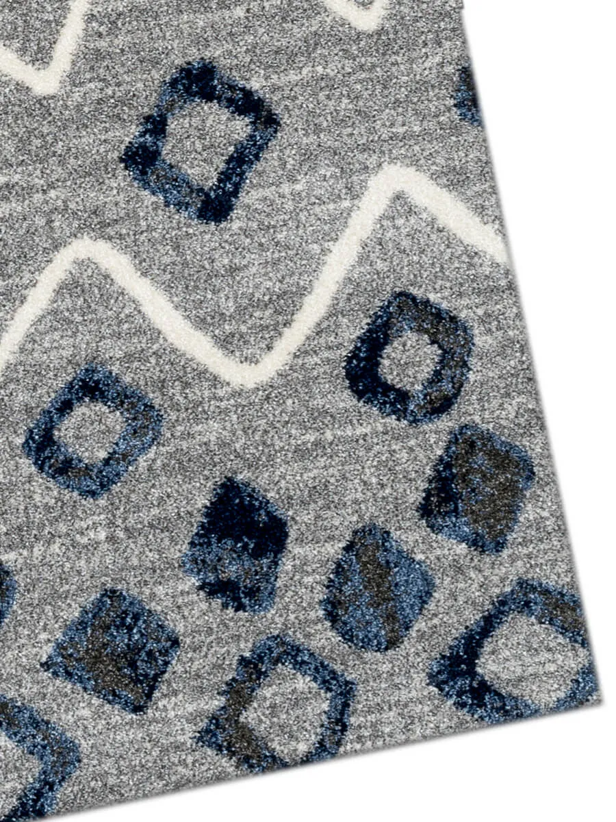 Caribe Modern Steel Blue Power-Loomed Rug 7'10"x10'