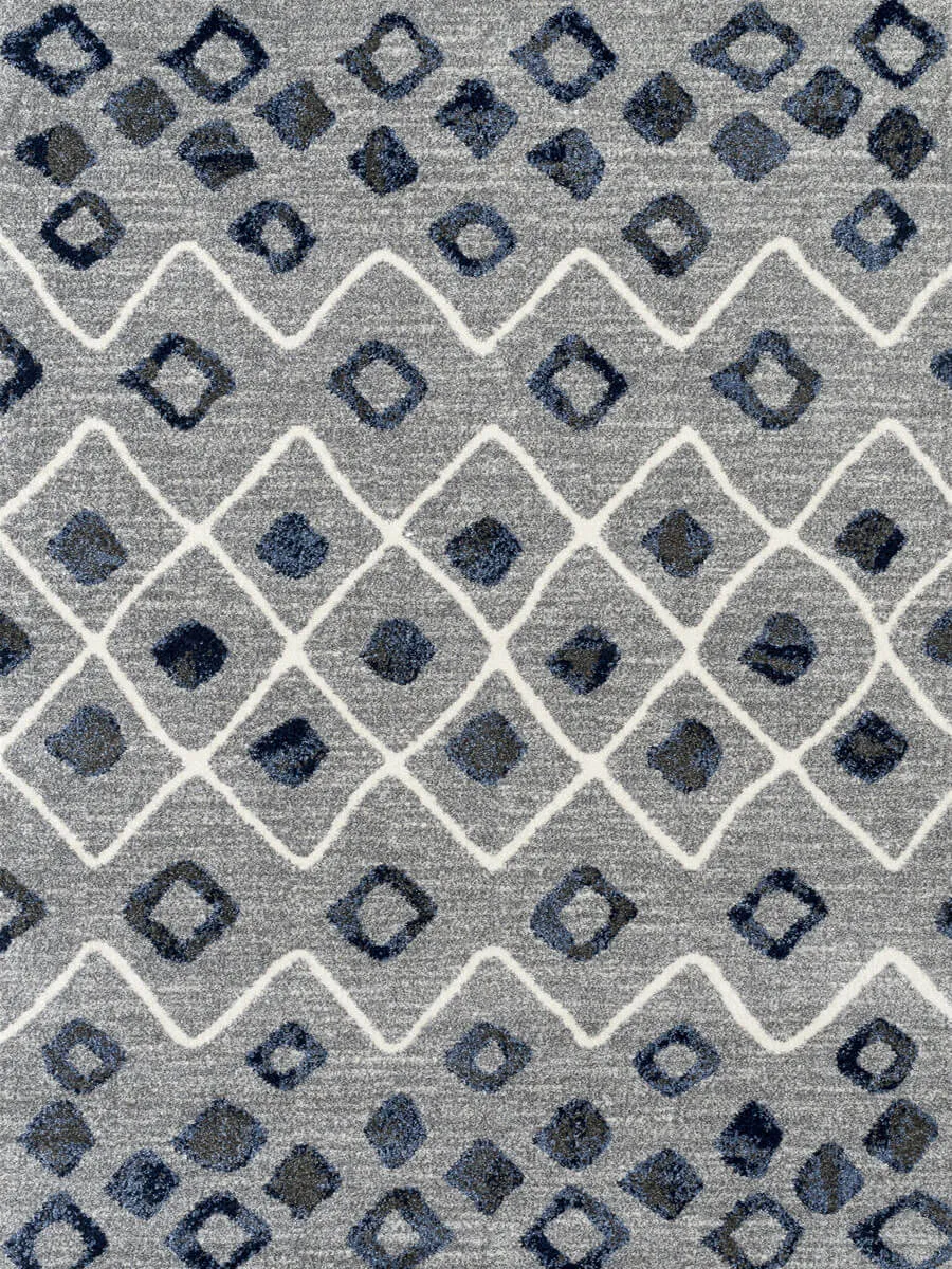 Caribe Modern Steel Blue Power-Loomed Rug 7'10"x10'