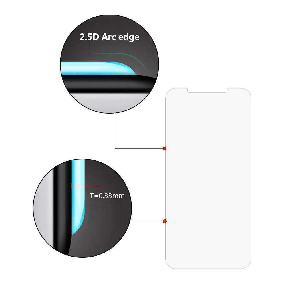 Case Friendly 2.5D Curved Anti Shatter Scratch and Impact Resistant 0.3MM Tempered Glass Screen Protector for iPhone Xs Max/ iPhone 11 Pro Max - Clear