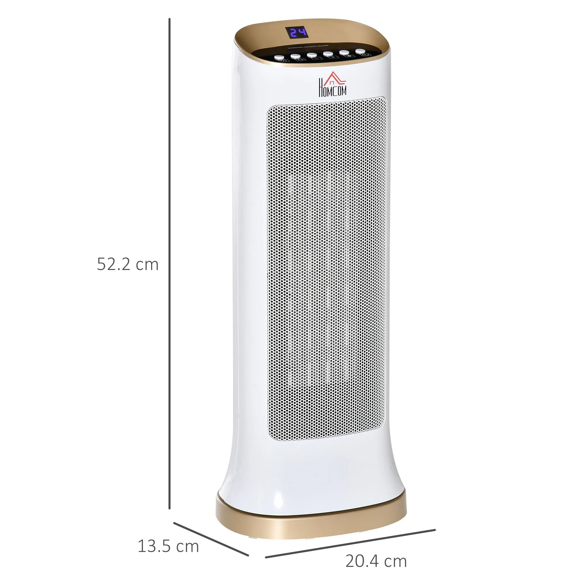 Ceramic Indoor 45° Oscillating Space Heater w/ Remote Timer LED Panel Radiator