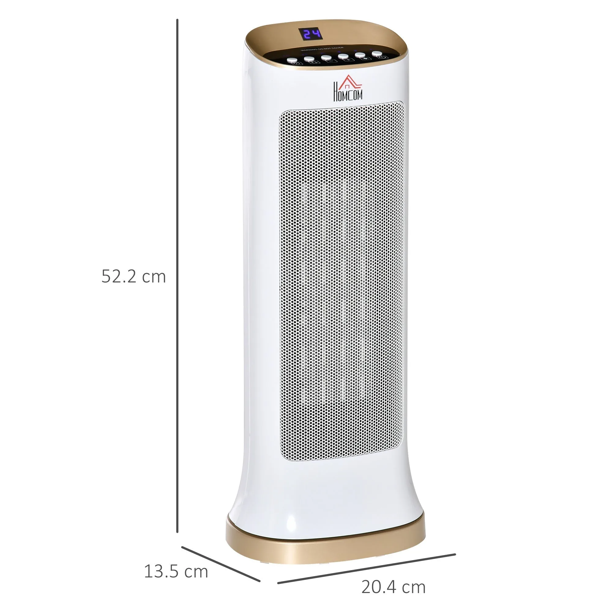 Ceramic Indoor 45° Oscillating Space Heater w/ Remote Timer LED Panel Radiator