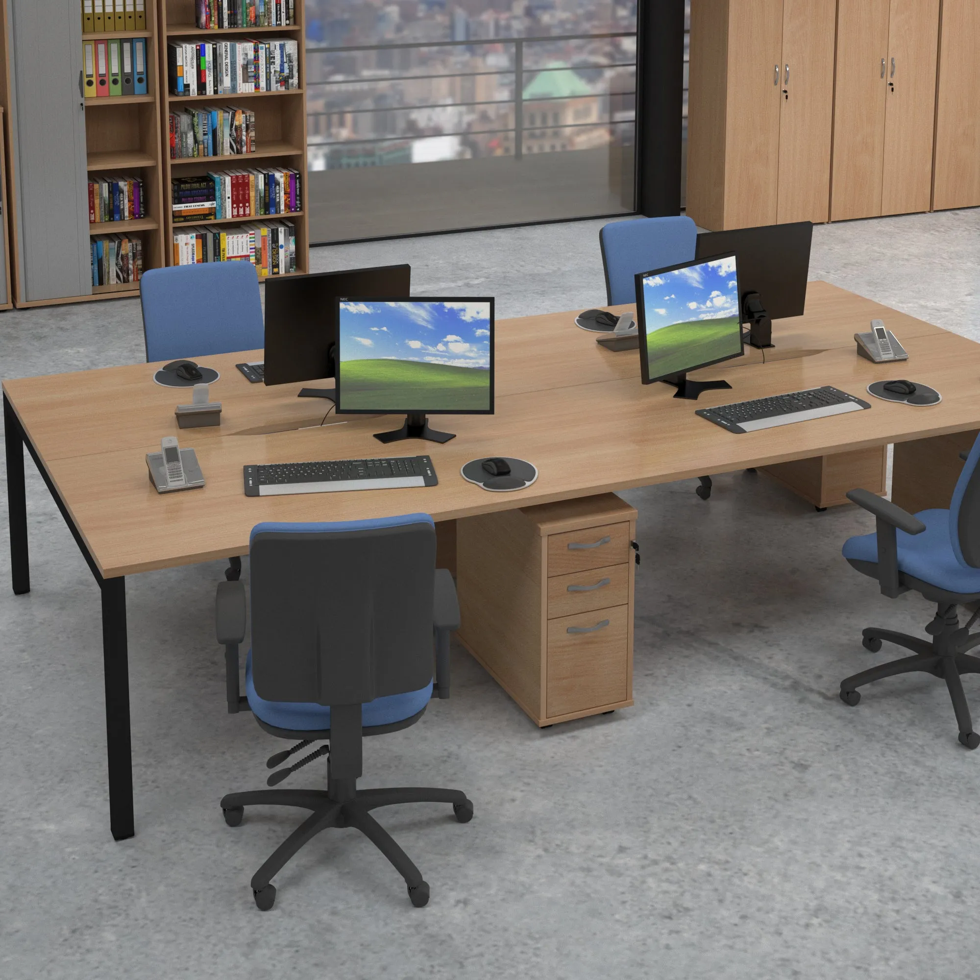 Connex Scalloped Back to Back Desk
