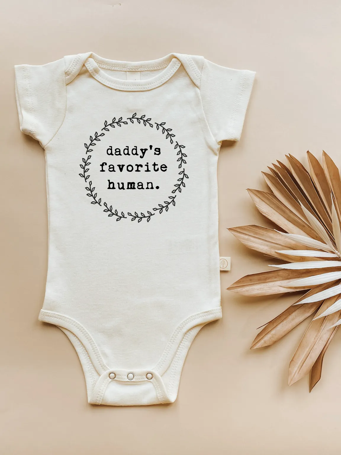 Daddys Favorite Human Organic Cotton Bodysuit | Short Sleeve