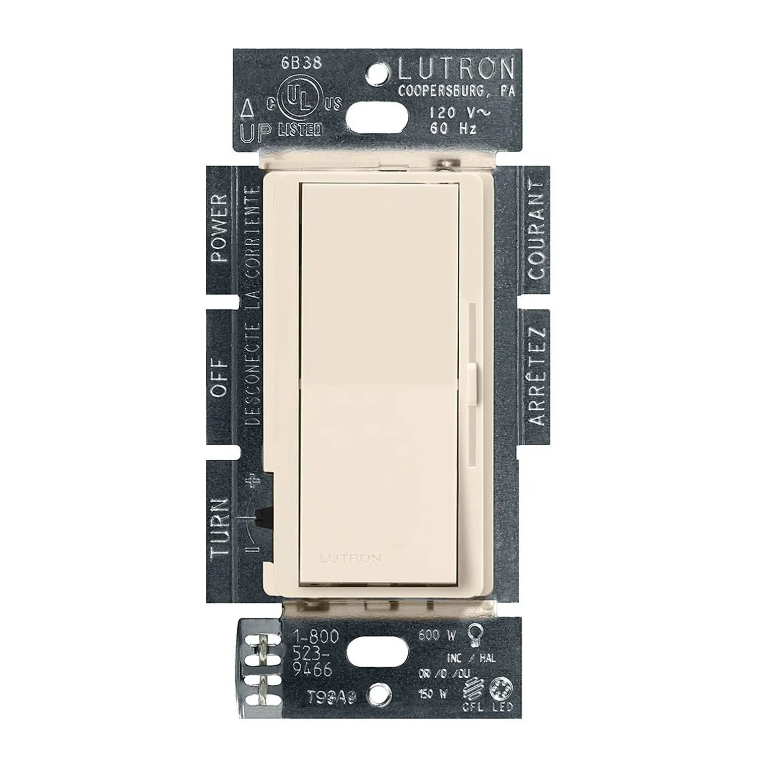 Diva LED  Dimmer Switch, 150-Watt, Single Pole or 3-Way, Light Almond