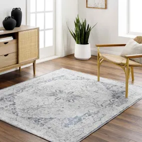 Dry Ridge Traditional Ivory Washable Area Rug