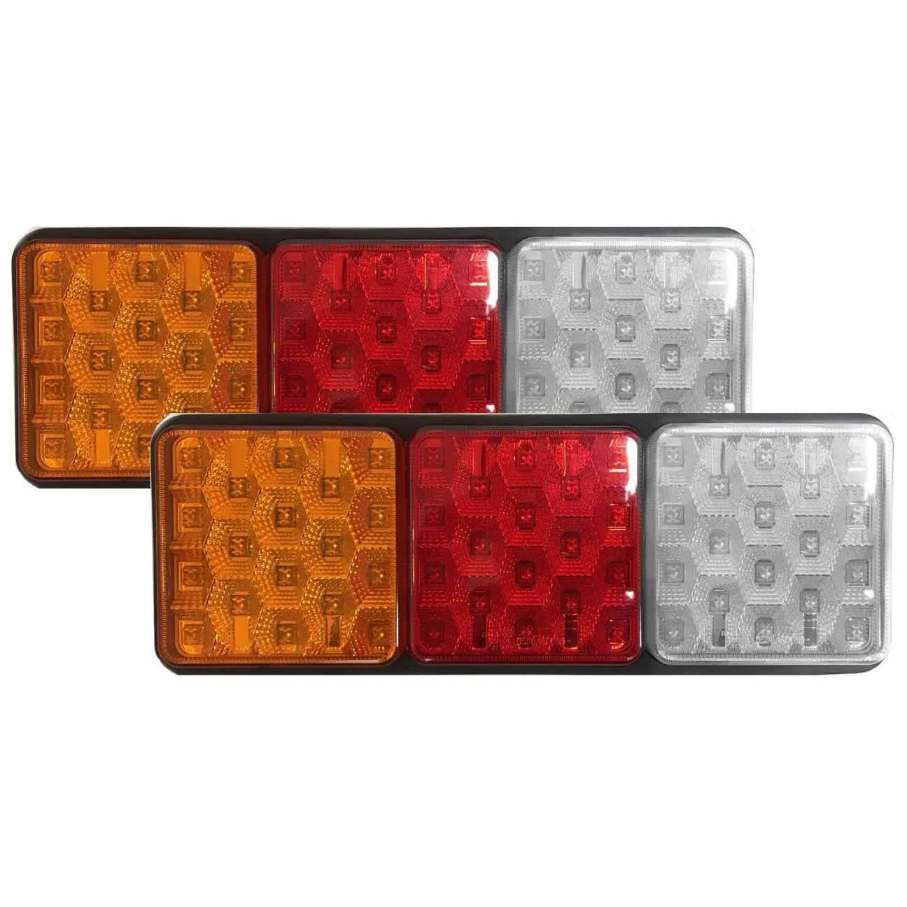 Eagle Lights 8002 LED Module - Generation II Rubbolite Universal Rear Lamp Replacement 12V / 24V 4" x 4" Lenses- Left / Right - Double Pack